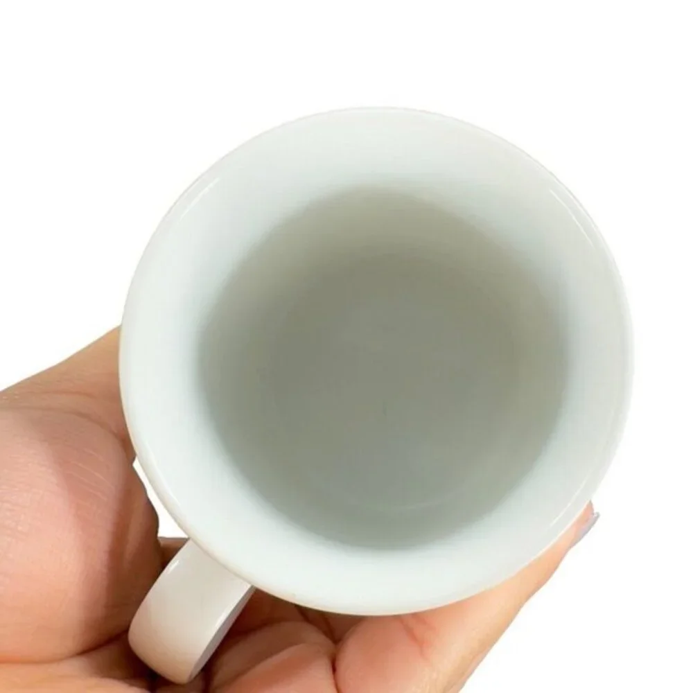 VTG Crate & Barrel Staccato White Coffee Tea Mug Cup Kathleen Willis Japan Set 2
